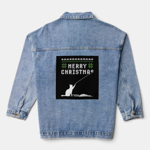 Vrolijk Kerstmis Kat Lelijk Sweater Denim Jacket