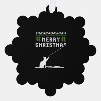 Vrolijk Kerstmis Kat Lelijk Sweater Ornament Kaart