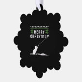 Vrolijk Kerstmis Kat Lelijk Sweater Ornament Kaart (Links)