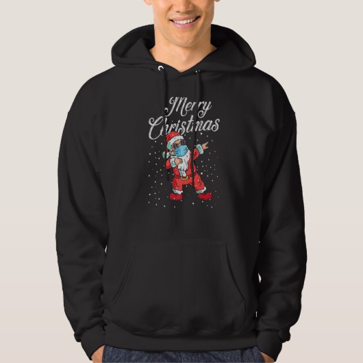 Vrolijk Kerstmis Kerstman 2022 Gezichtsmasker Viru Hoodie (Voorkant)