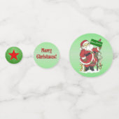 Vrolijk Kerstmis Kerstman Dieren Boom Groen Confetti (Achterkanten)