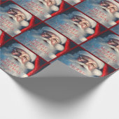 Vrolijk Kerstmis Kerstman Feestelijke Gepersonalis Cadeaupapier (Hoek)