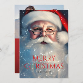 Vrolijk Kerstmis Kerstman Feestelijke Winter Foto Feestdagenkaart