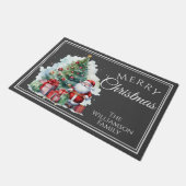 Vrolijk Kerstmis Kerstman Grijs Deurmat (Schuin)