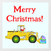 Vrolijk Kerstmis Kerstman in bulldozer leveren cad Raamsticker (Vel)