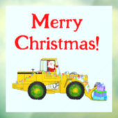 Vrolijk Kerstmis Kerstman in bulldozer leveren cad Raamsticker (Vel 3)