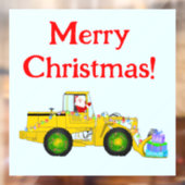 Vrolijk Kerstmis Kerstman in bulldozer leveren cad Raamsticker (Vel 2)