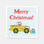 Vrolijk Kerstmis Kerstman in bulldozer leveren cad Servet (Voorkant)