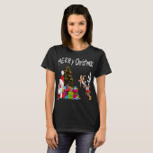 Vrolijk Kerstmis Kerstmis Santa Rendier T-shirt (Voorkant volledig)