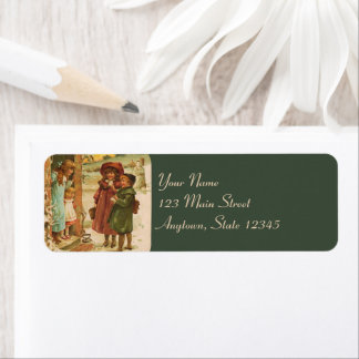 Vrolijk Kerstmis Kinderen Retouradres Labels