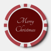 Vrolijk Kerstmis Klassiek Script Eenvoudig Rood Poker Chips (Voorkant)