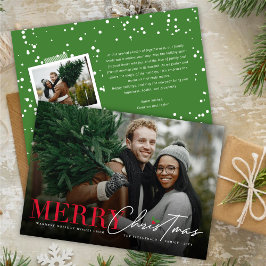 Vrolijk Kerstmis Klassiek Script Eenvoudige Modern Feestdagenkaart