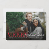 Vrolijk Kerstmis Klassiek Script Eenvoudige Modern Feestdagenkaart (Voorkant)