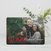 Vrolijk Kerstmis Klassiek Script Eenvoudige Modern Feestdagenkaart (Staand voorkant)