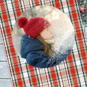 Vrolijk Kerstmis Klassieke Kalligrafie Rood Plaid Feestdagenkaart