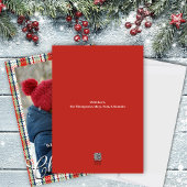 Vrolijk Kerstmis Klassieke Kalligrafie Rood Plaid Feestdagenkaart