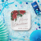 Vrolijk Kerstmis Klassieke Krans Kerstfeest Papieren Bordje (Feest)