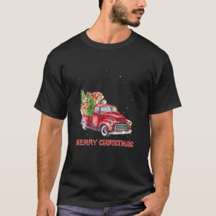 Vrolijk Kerstmis Klassieke Rode Vrachtwagen Boom F T-shirt