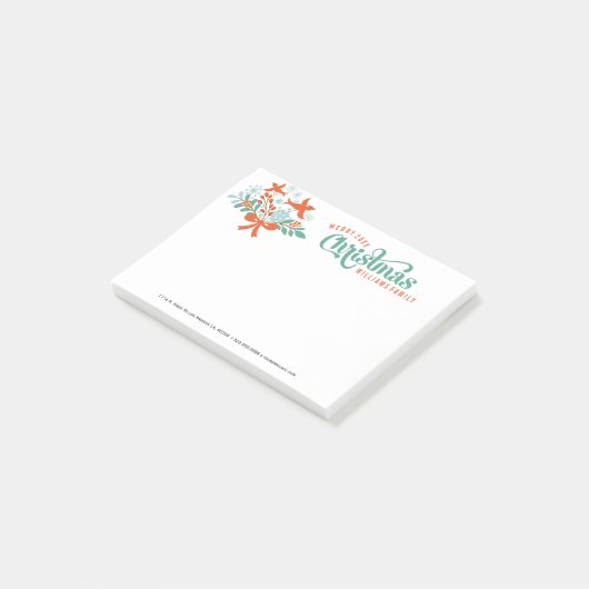 Vrolijk Kerstmis Kleurrijke Krans Vogels 2 Post-it® Notes (Schuin)