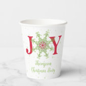 Vrolijk Kerstmis Kleurrijke Sneeuwvlok Typografie  Papieren Bekers (Achterkant)