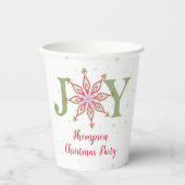 Vrolijk Kerstmis Kleurrijke Sneeuwvlok Typografie  Papieren Bekers (Voorkant)