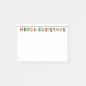Vrolijk Kerstmis kleurrijke tekst hangende slinger Post-it® Notes (Voorkant)