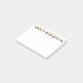 Vrolijk Kerstmis kleurrijke tekst hangende slinger Post-it® Notes (Schuin)