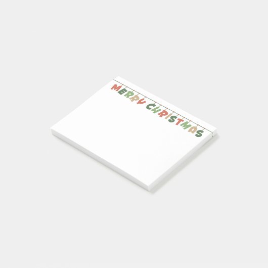 Vrolijk Kerstmis kleurrijke tekst hangende slinger Post-it® Notes (Schuin)