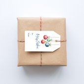 Vrolijk Kerstmis Kleurrijke Waterverf Ornamenten Cadeaulabel