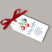 Vrolijk Kerstmis Kleurrijke Waterverf Ornamenten Cadeaulabel