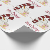 Vrolijk Kerstmis Koffie Sneeuwman Wrapping Papier (Hoek)