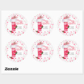 Vrolijk Kerstmis kous gepersonaliseerd Ronde Sticker (Vel)