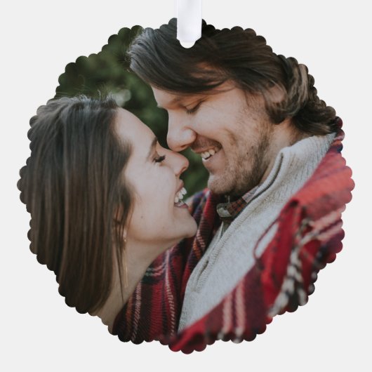 Vrolijk Kerstmis krans aangepaste foto Ornament Kaart (Achterkant)