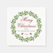 Vrolijk Kerstmis krans familie Servet (Voorkant)