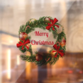 Vrolijk Kerstmis Krans Sticker voor Venster (Vel 2)