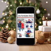 Vrolijk Kerstmis Krant Multi Foto Feestdagenkaart