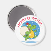 Vrolijk Kerstmis Krokodil Santa | FEESTDAGEN Magneet (Voorkant / Achterkant)