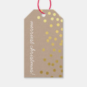 VROLIJK KERSTMIS LABEL gouden folie confetti vlekk Cadeaulabel (Voorkant)