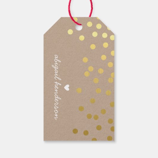 VROLIJK KERSTMIS LABEL gouden folie confetti vlekk Cadeaulabel (Achterkant)