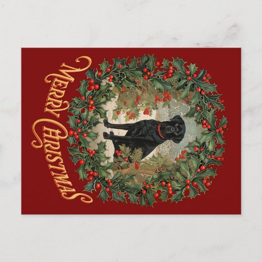 Vrolijk Kerstmis Labrador Retriever Briefkaart (Voorkant)