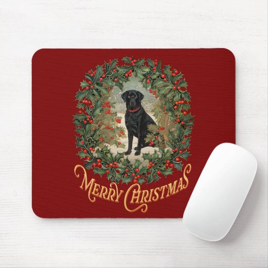 Vrolijk Kerstmis Labrador Retriever Muismat (Met muis)