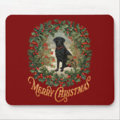Vrolijk Kerstmis Labrador Retriever Muismat (Voorkant)