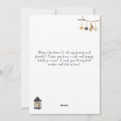 Vrolijk Kerstmis Lady Gnome op Blauw Bos Feestdagenkaart (Achterkant)