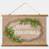 Vrolijk Kerstmis Land Wandtapijt Hangend Wandkleed (Voorkant)