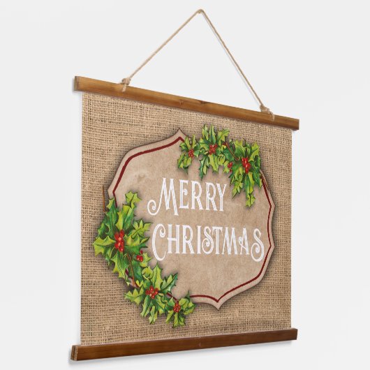 Vrolijk Kerstmis  Land Wandtapijt Hangend Wandkleed (Gebogen)