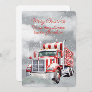 Vrolijk Kerstmis Lange Afstand Trucker Kleinzoon