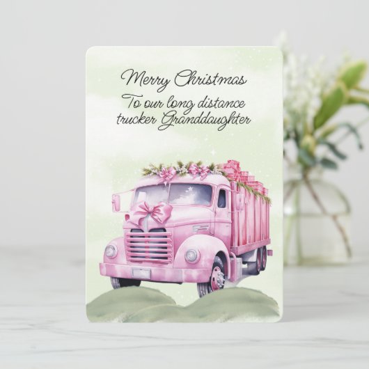 Vrolijk Kerstmis Lange Haul Trucker Kleindochter (Staand voorkant)