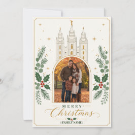 Vrolijk Kerstmis LDS Salt Lake City Tempel Feestdagenkaart