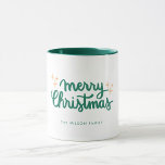 Vrolijk Kerstmis Lettering Sterren Familie Mok<br><div class="desc">Vrolijk Kerstmis Lettering Sterren Familie</div>
