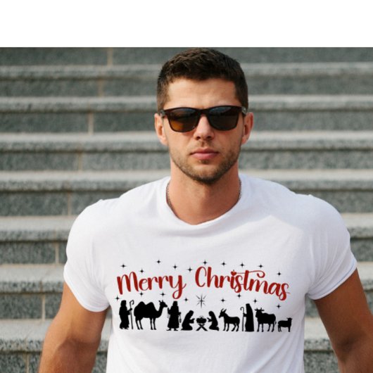 Vrolijk Kerstmis Leuke Geboorte Scène T-shirt